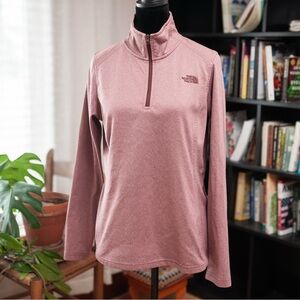 The North Face Womens 1/4 Zip Pullover Shirt M Pink Plum Lightweight Gorpcore